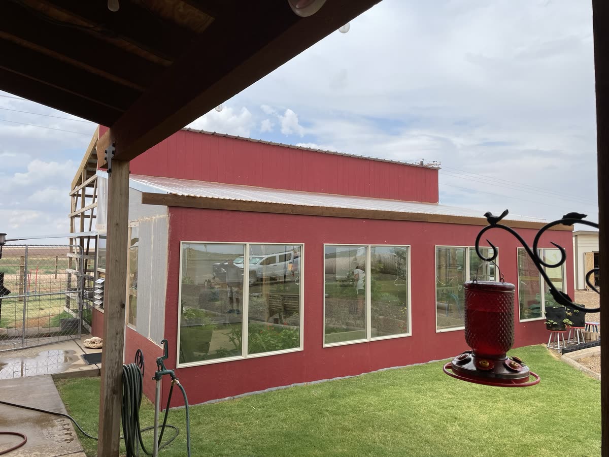 Exterior commercial painting project on a building facade