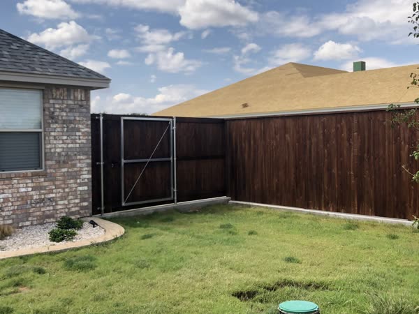 Cedar fence with even stain application