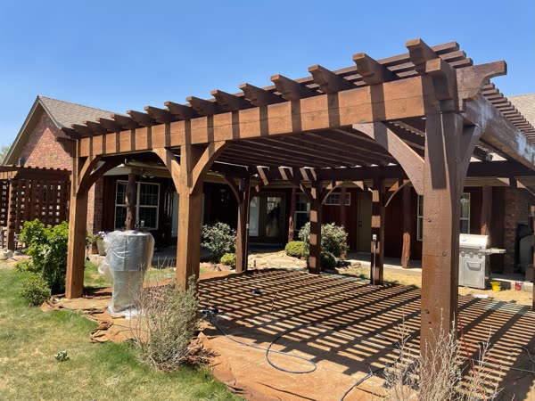 Backyard patio pergola structure